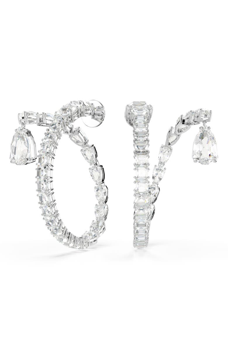 Swarovski Matrix Hoop Earrings, Alternate, color, Silver
