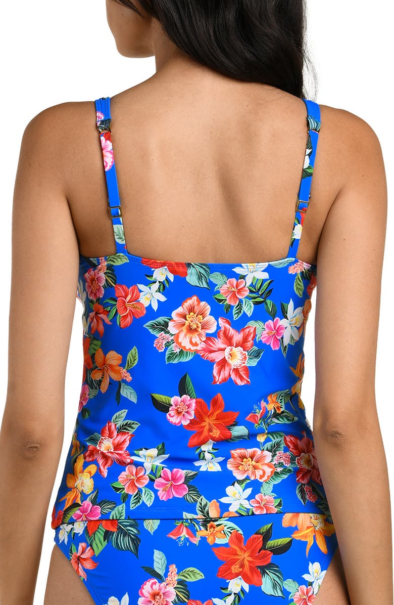 La Blanca Modern Tie Neck Tankini, Alternate, color, Blue Multi