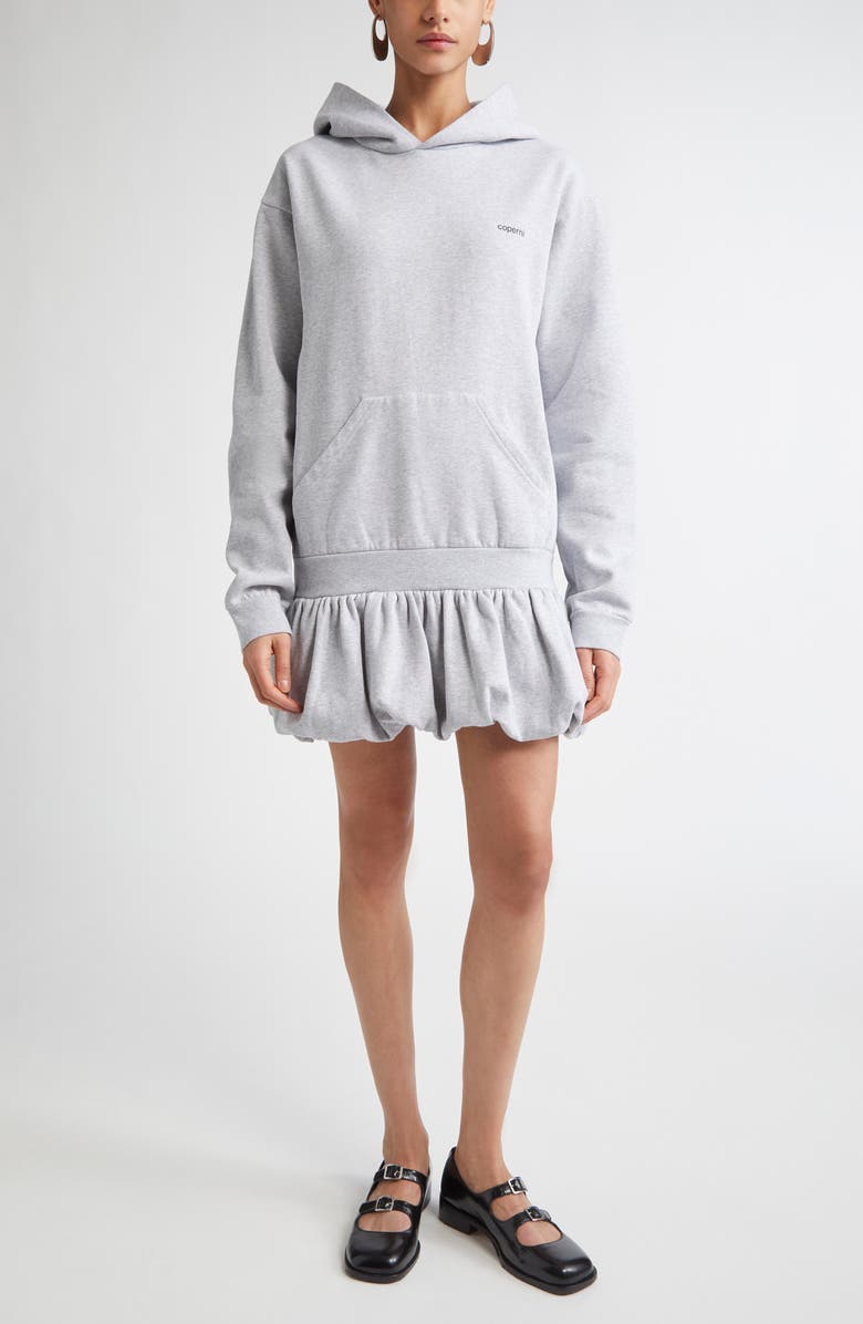 Coperni Basque Logo Bubble Hem Hoodie, Main, color, Grey-Black Print