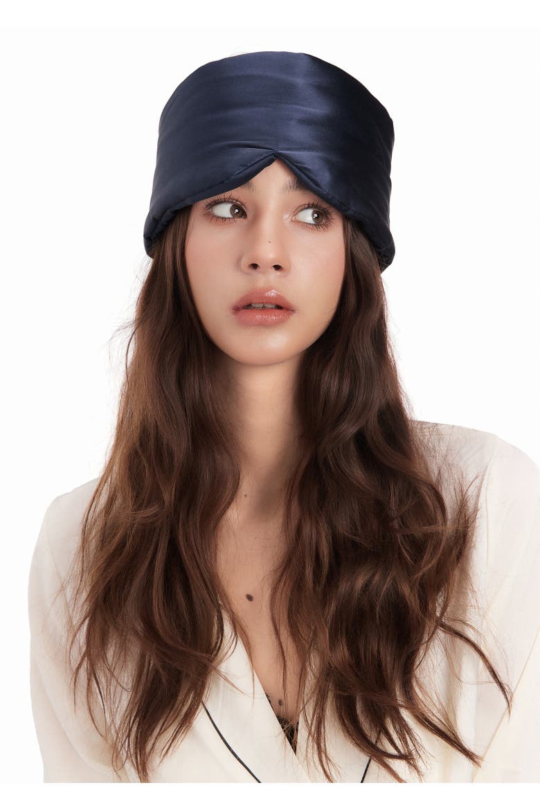 Dream Cloud Silk Eye Mask, Alternate, color, Midnight Blue
