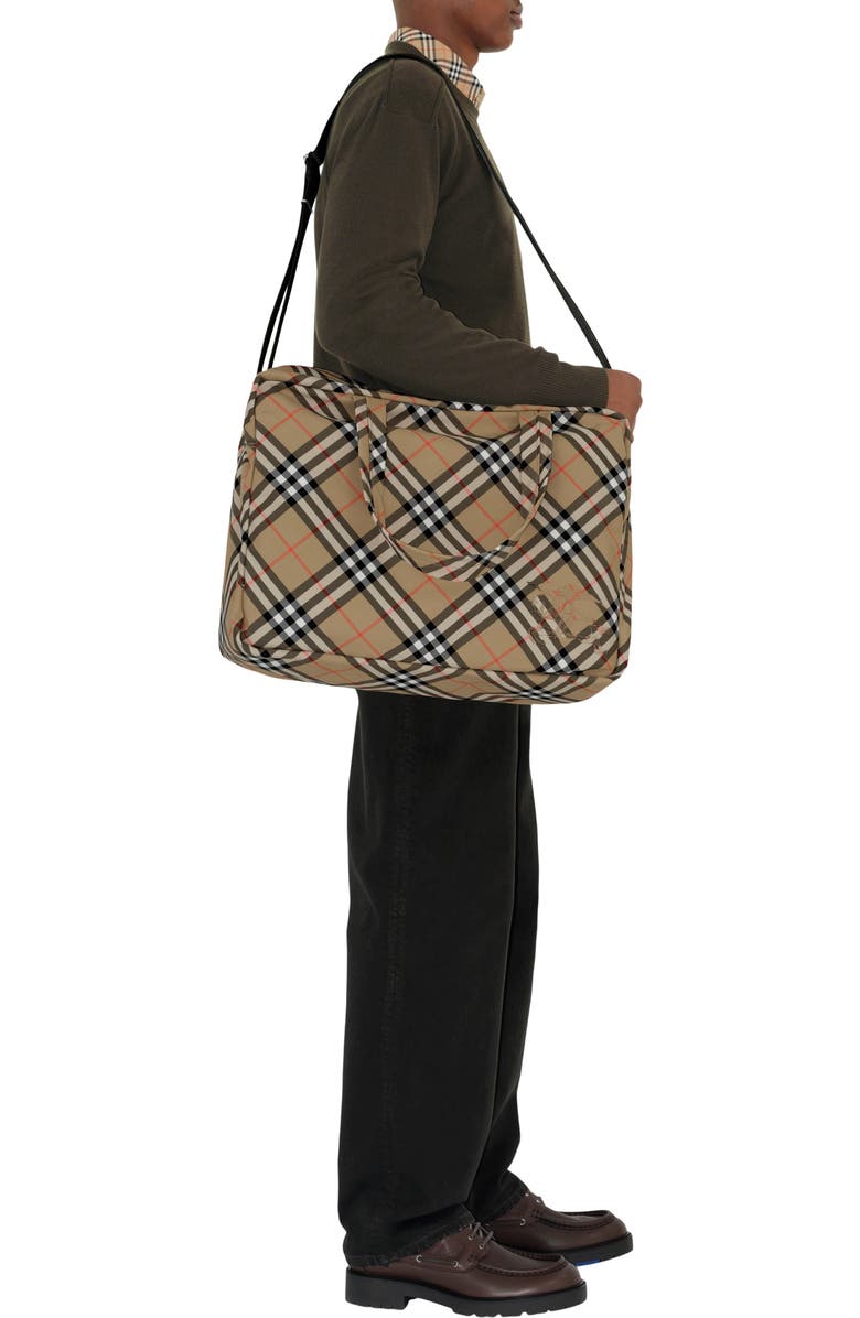Burberry Check Duffle Bag, Alternate, color,