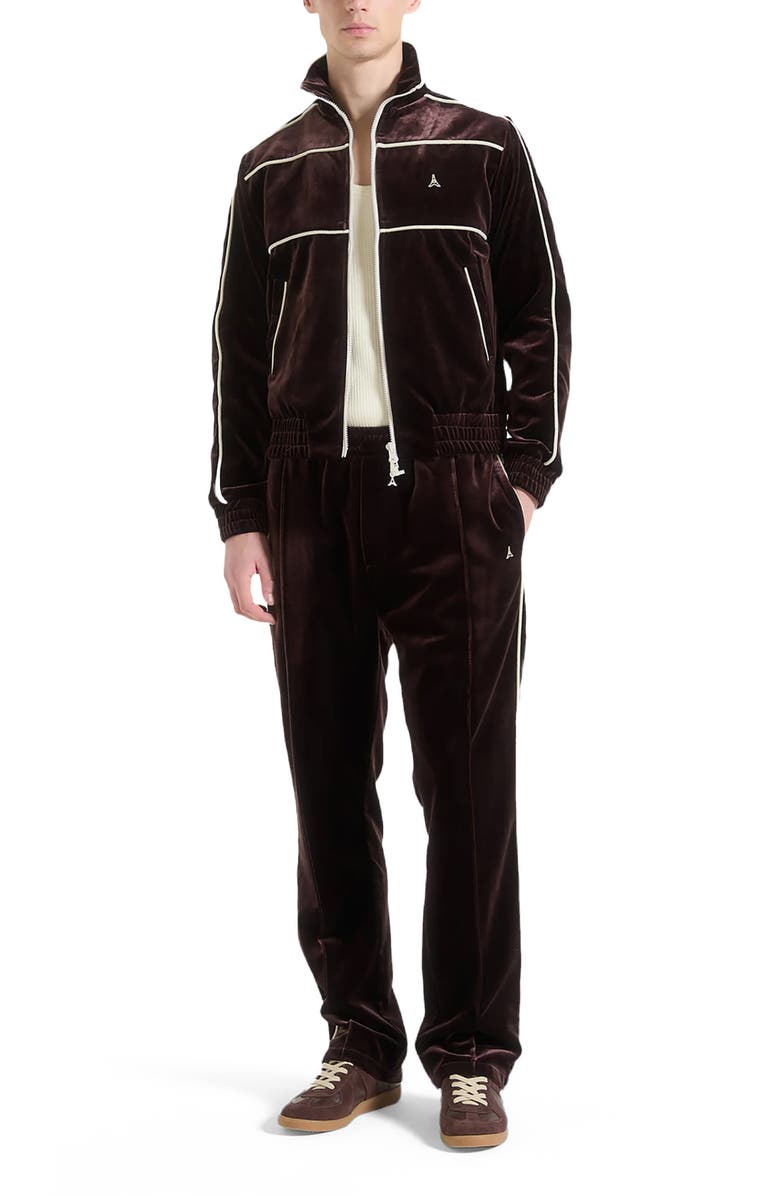 Manière De Voir Eiffel Velour Track Pants, Main, color, Brown