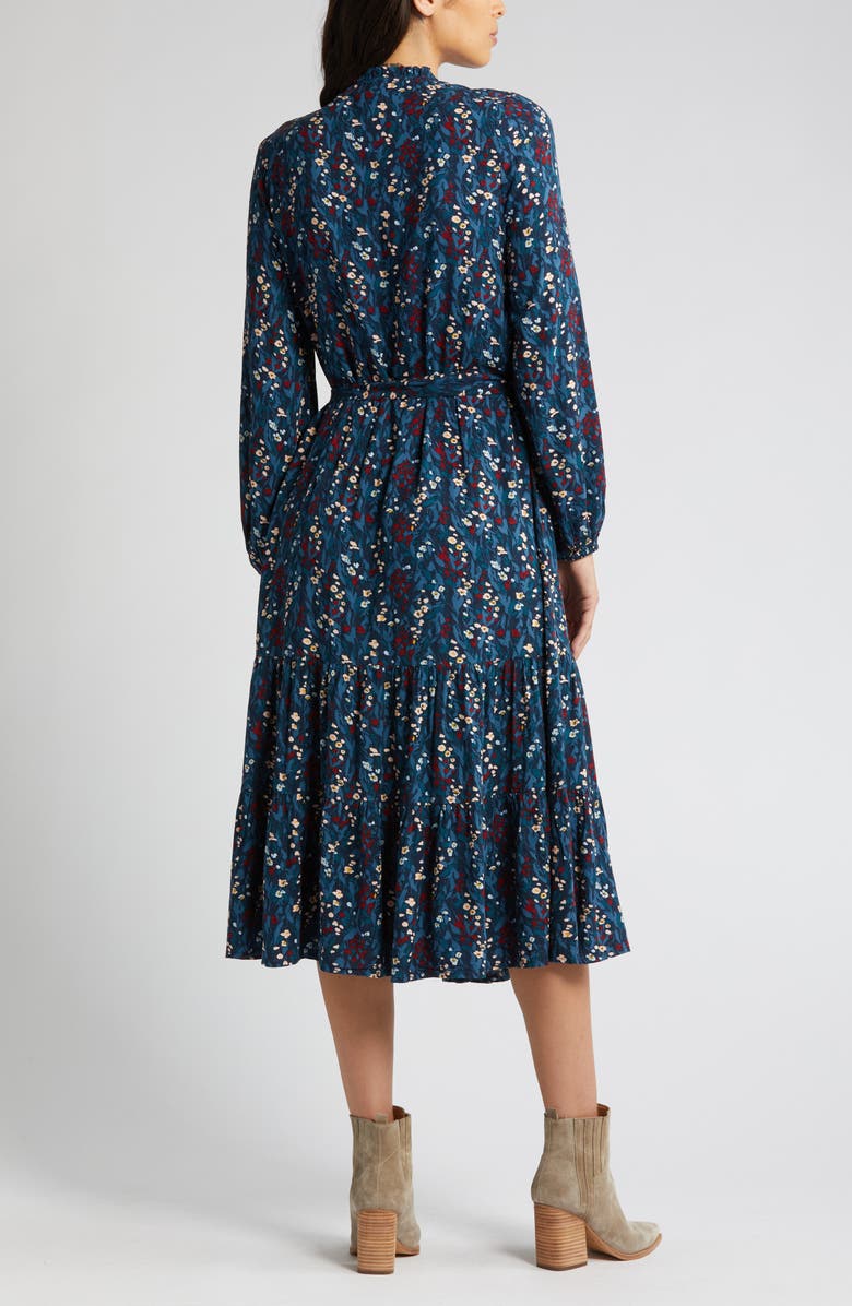 Caslon<sup>®</sup> Floral Tiered Long Sleeve Dress, Alternate, color, 