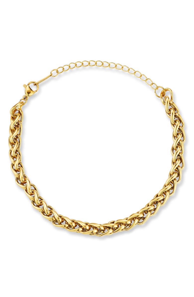 GLAZE JEWELRY Wheat Chain Bracelet, Main, color, Gold