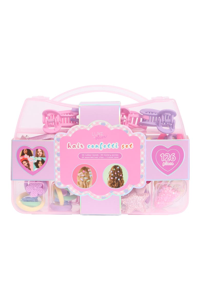 Kids' Hair Confetti Box Set, Main, color, PINK