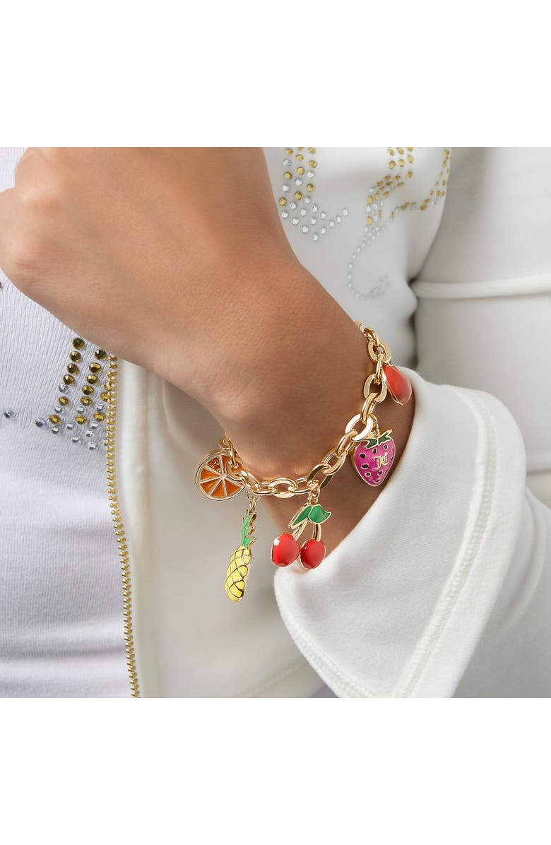 Juicy Couture Tropical Fruit Charm Bracelet, Alternate, color, Gold Tone