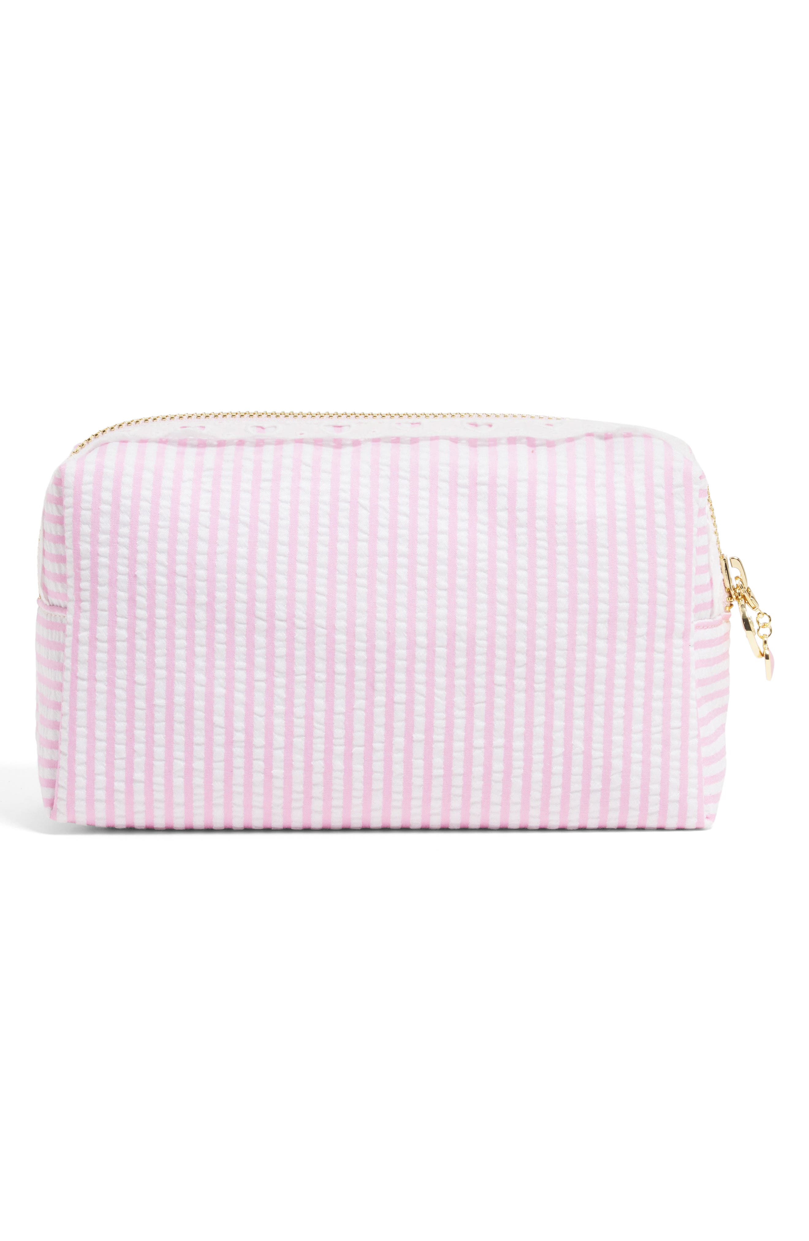 Small Seersucker Pouch, Alternate, color, PINK SEERSUCKER