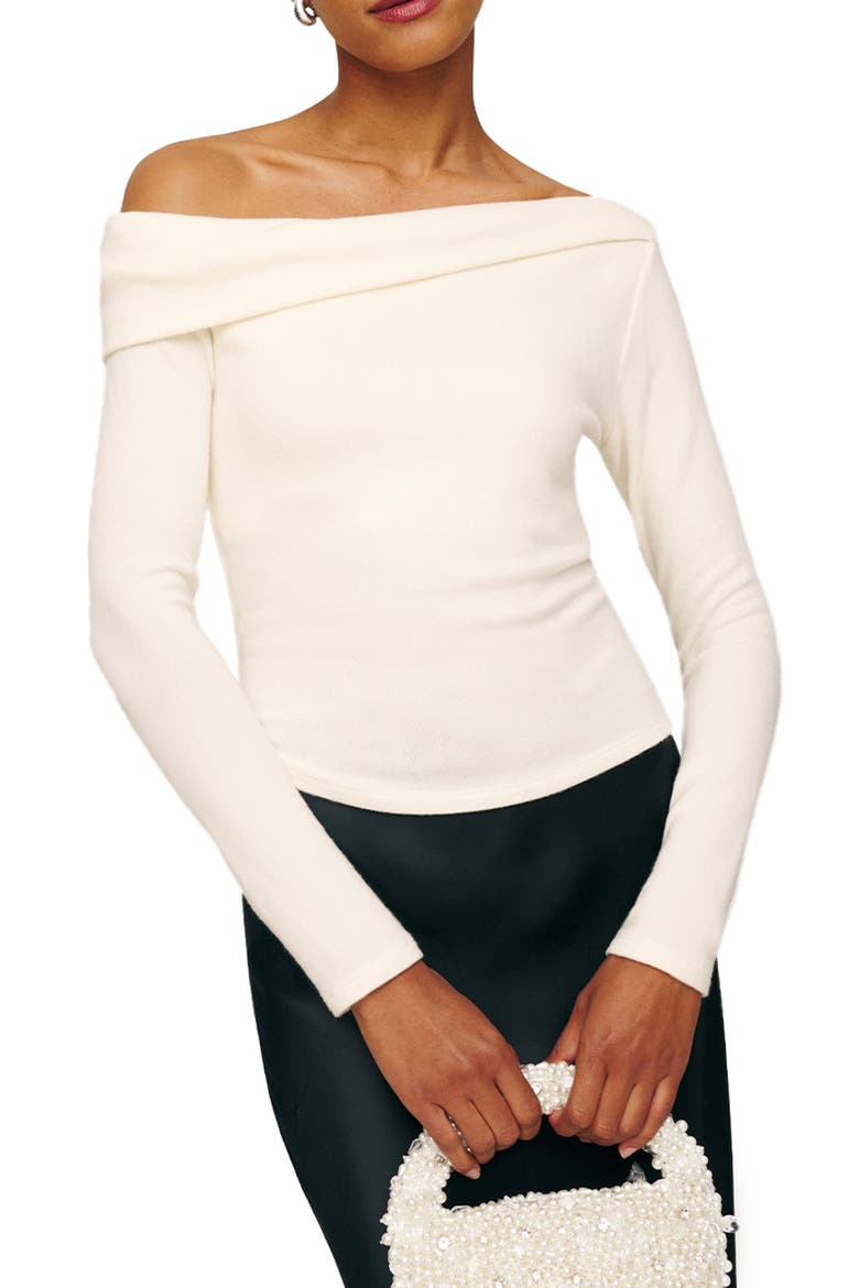 Elio One-Shoulder Top, Main, color, FIOR DI LATTE