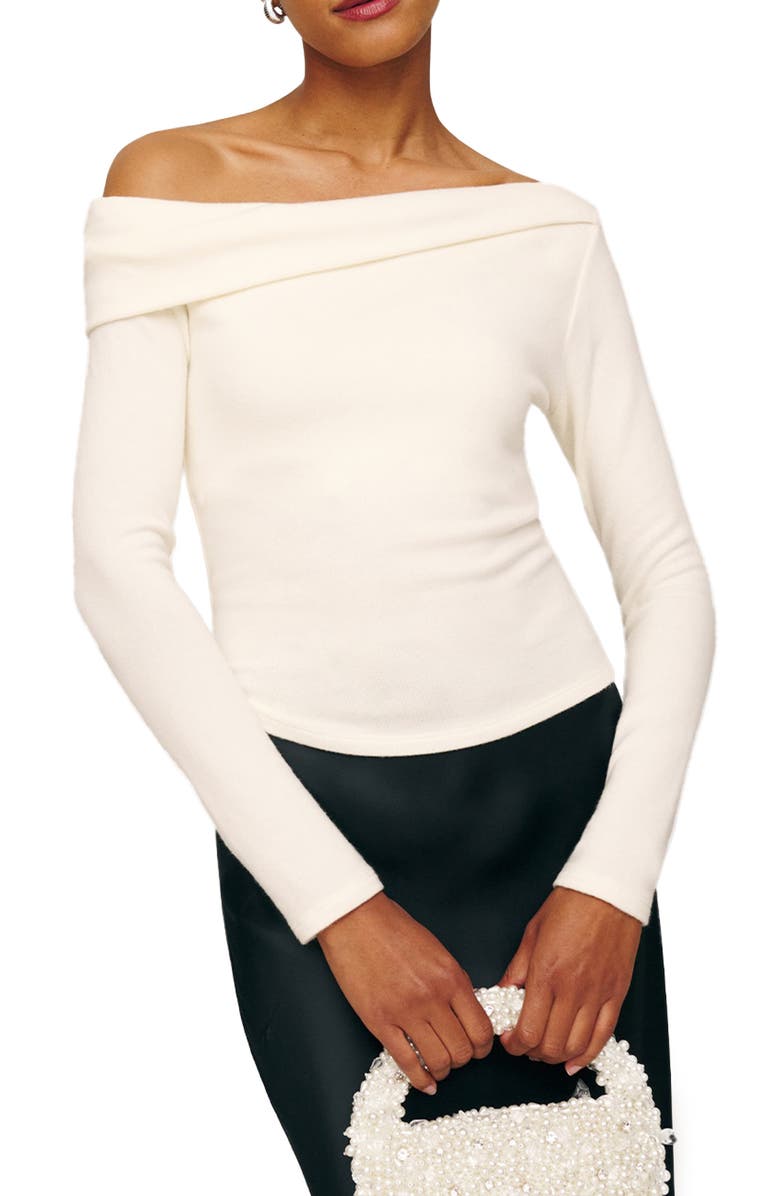 Reformation Elio One-Shoulder Top, Main, color, Fior Di Latte