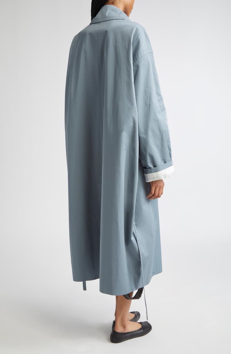 MM6 Maison Margiela Water Repellent Cotton Gabardine Raincoat, Alternate, color, Grey Blue