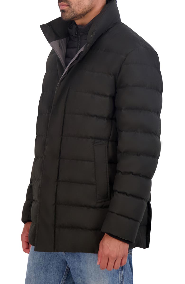 Cole Haan Stand Collar Quilted Down Coat with Inset Bib, Alternate, color,