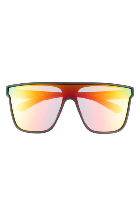 140mm Mirrored Flat Top Sunglasses