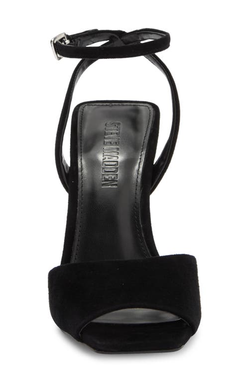 Steve Madden Lilac Ankle Strap Sandal In Black Suede