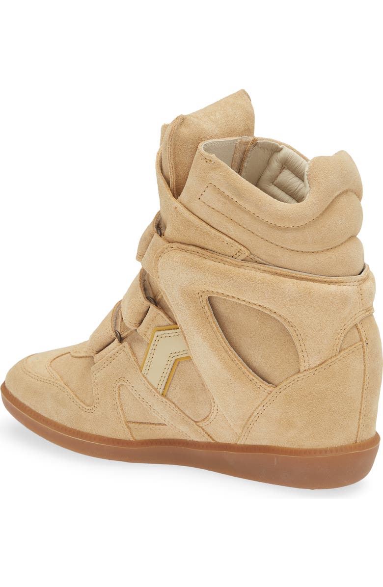 Isabel Marant Bekett Wedge High Top Sneaker, Alternate, color, Begw Beige/ Golden Yellow