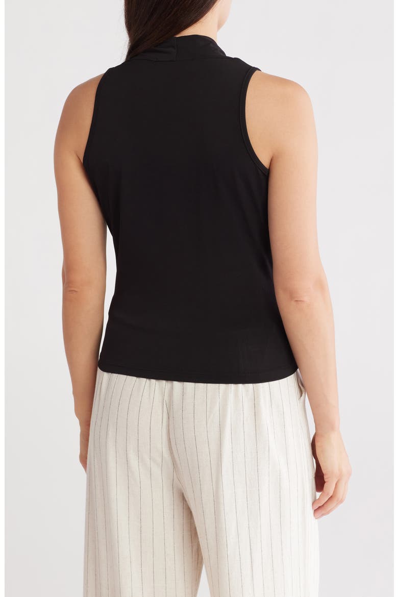 Surplice V-Neck Sleeveless Top, Alternate, color, BLACK