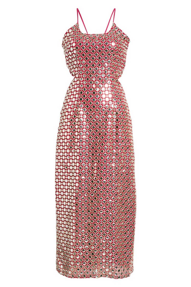 Lily Foil Embroidery Sheath Dress, Alternate, color, PINK