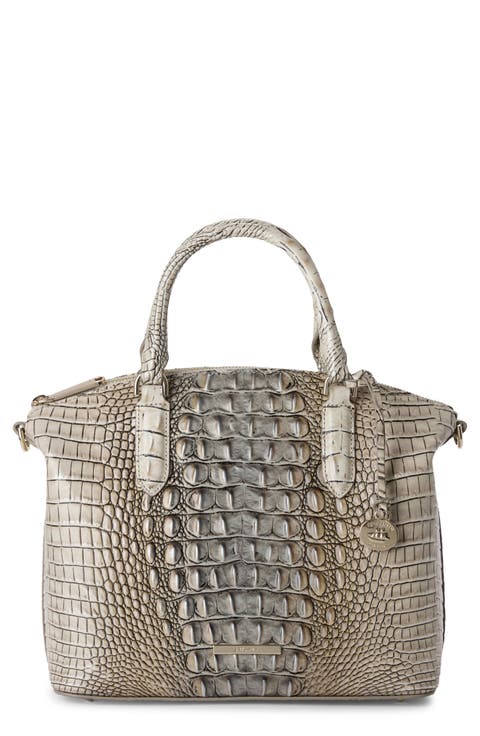 Duxbury Croc Embossed Leather Satchel