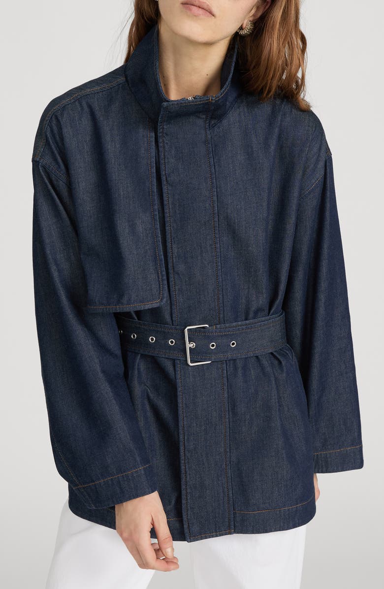 FRAME The Denim Short Field Trench, Alternate, color, Rinse