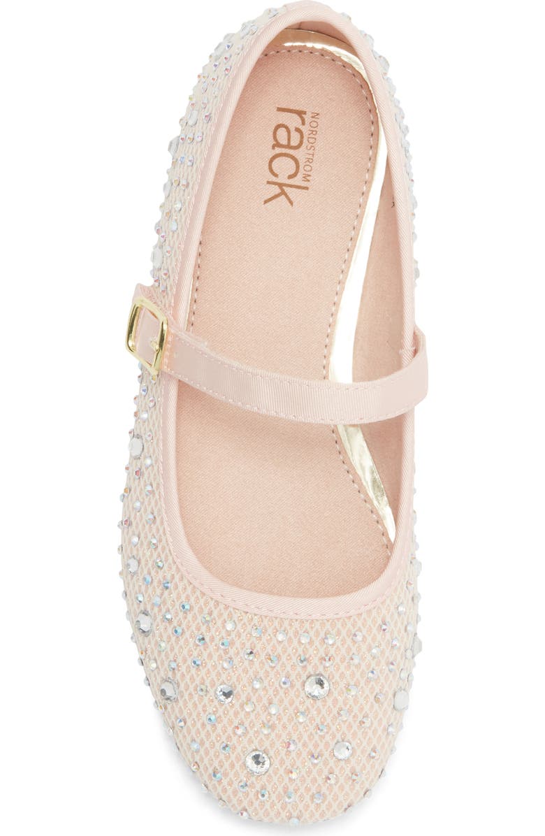 NORDSTROM RACK Kids' Rhinestone Mesh Mary Jane Flat, Alternate, color, Pink
