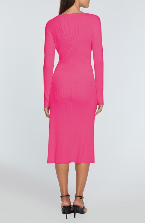 Elie Tahari The Belinda Cutout Ribbed Midi Sweater Dress In Haute Pink