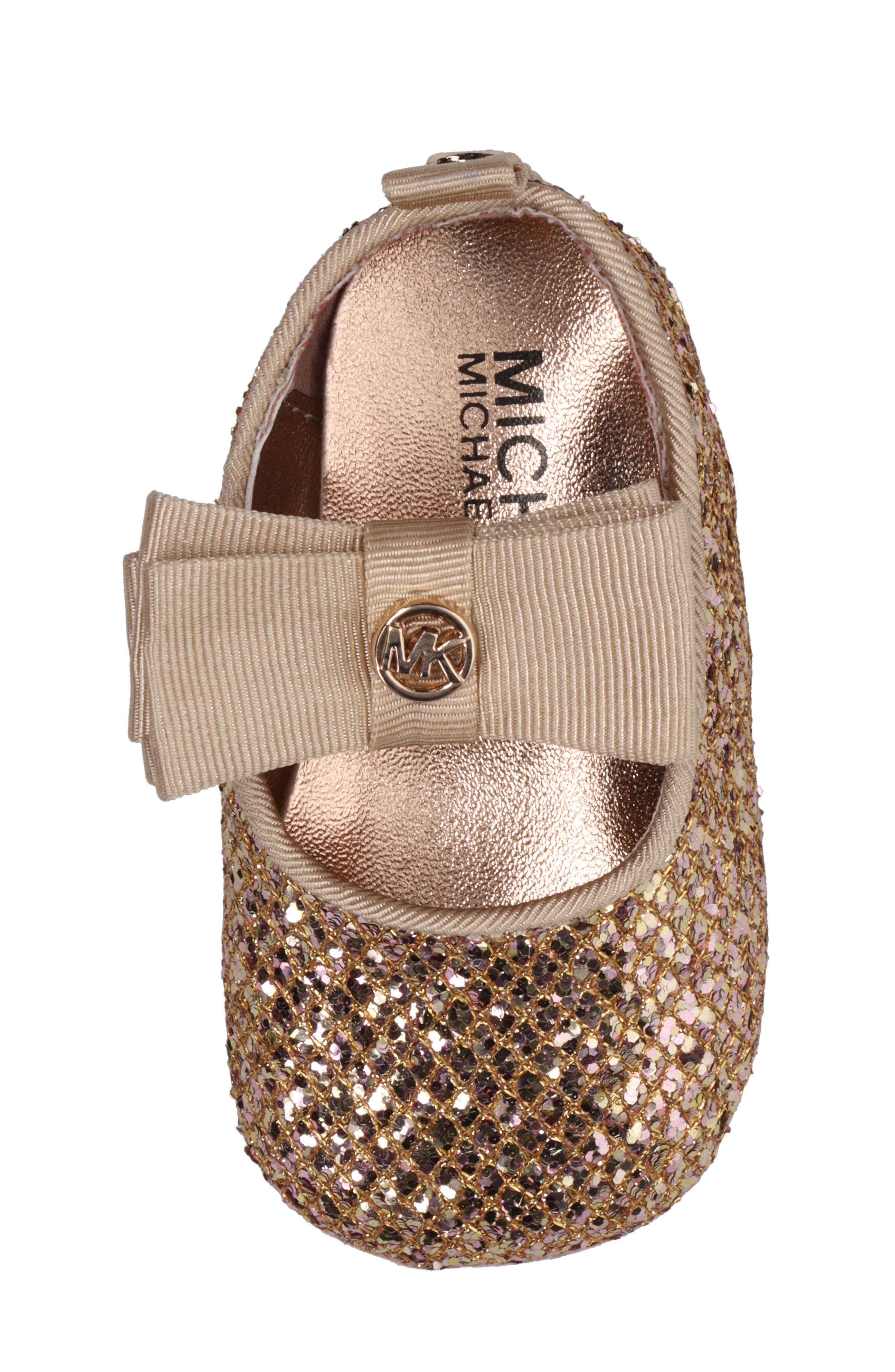 MICHAEL Michael Kors Baby Day Mary Jane Crib Shoe, Alternate, color, Rose Gold