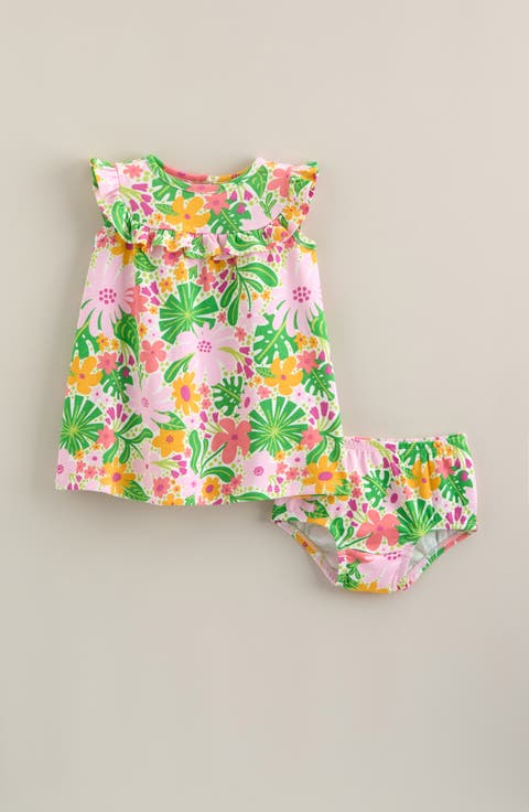 Ruffle Yoke Cotton Dress with Bloomers (Baby)