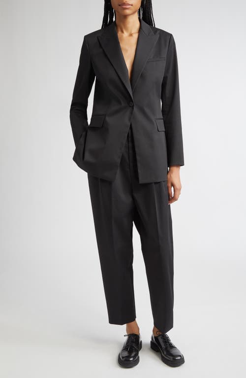 Partow Bow Cotton Stretch Twill Blazer In Black