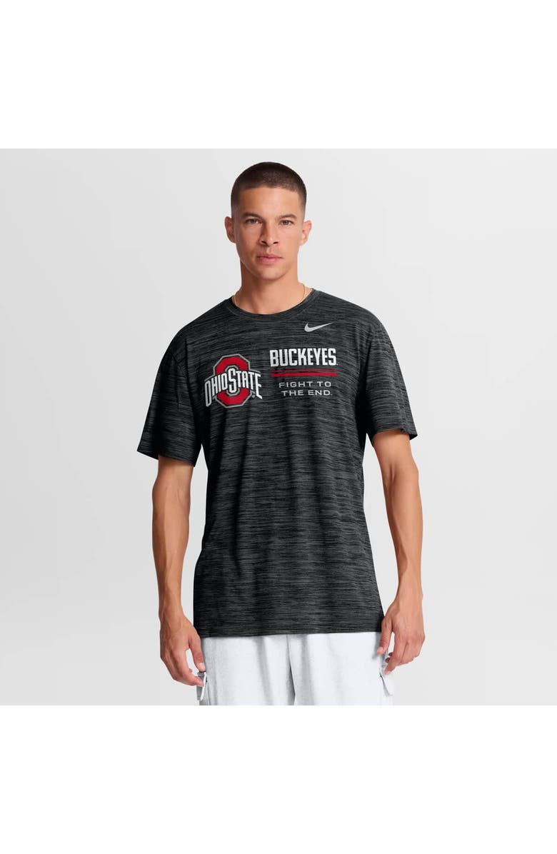 Nike Men's Nike Black Ohio State Buckeyes Sideline Velocity Dri-FIT T-Shirt, Main, color, Black