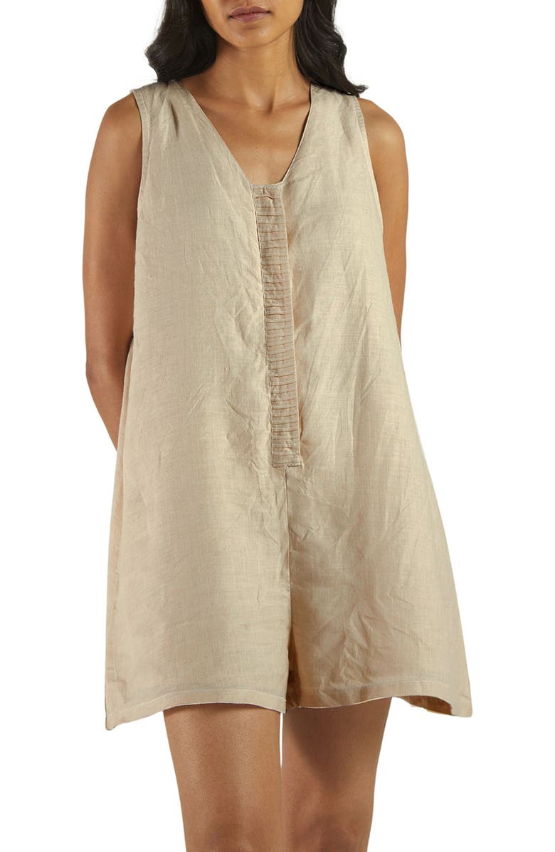 Reistor Romp and Play Romper, Alternate, color, Neutral Beige