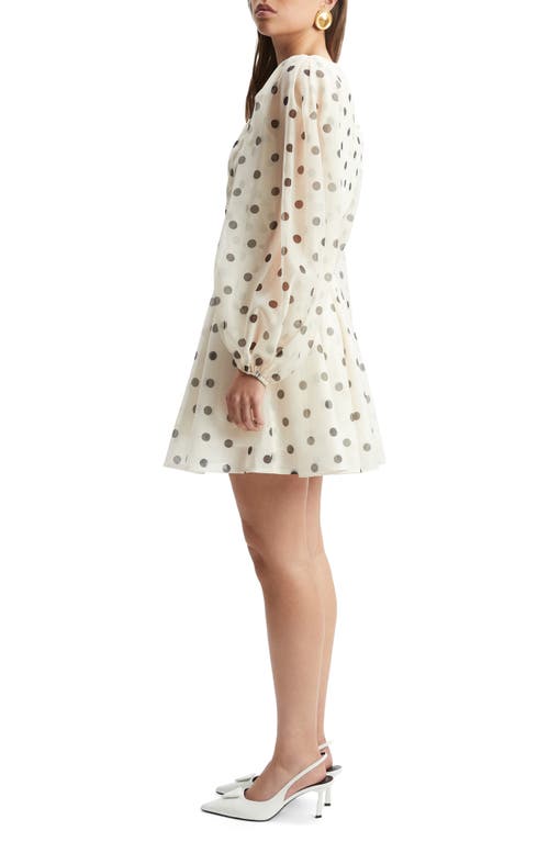 Bardot Eva Polka Dot Long Sleeve Minidress
