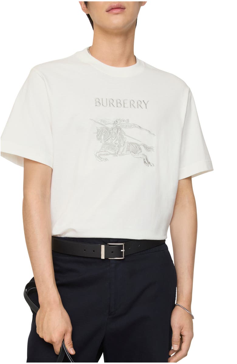 Burberry EKD Cotton T-shirt, Main, color, Chalk White