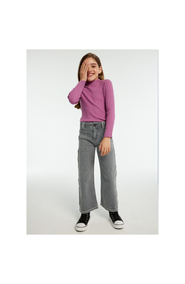 Mayoral Flared Twill Pants, Alternate, color, Denim Grey