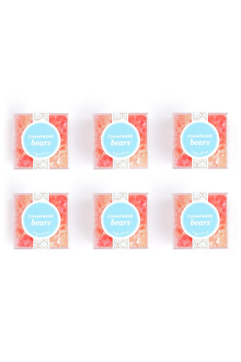 Set of 6 Champagne Bears® Candy Cubes, Alternate, color, PINK