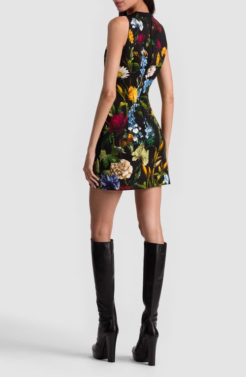 Alice And Olivia Wynell A-line Mini Dress Social Hour Black In Black
