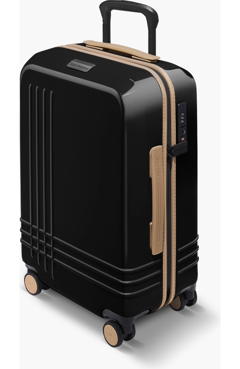 ROAM Luggage Expandable Carry-On, Alternate, color, Black Gloss / Tan