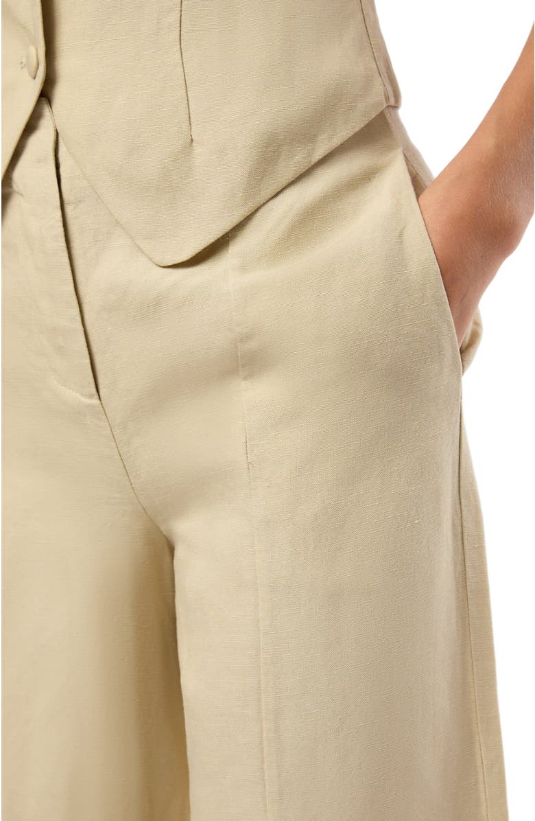 Onia Air Linen Palazzo Pant, Alternate, color, Jute