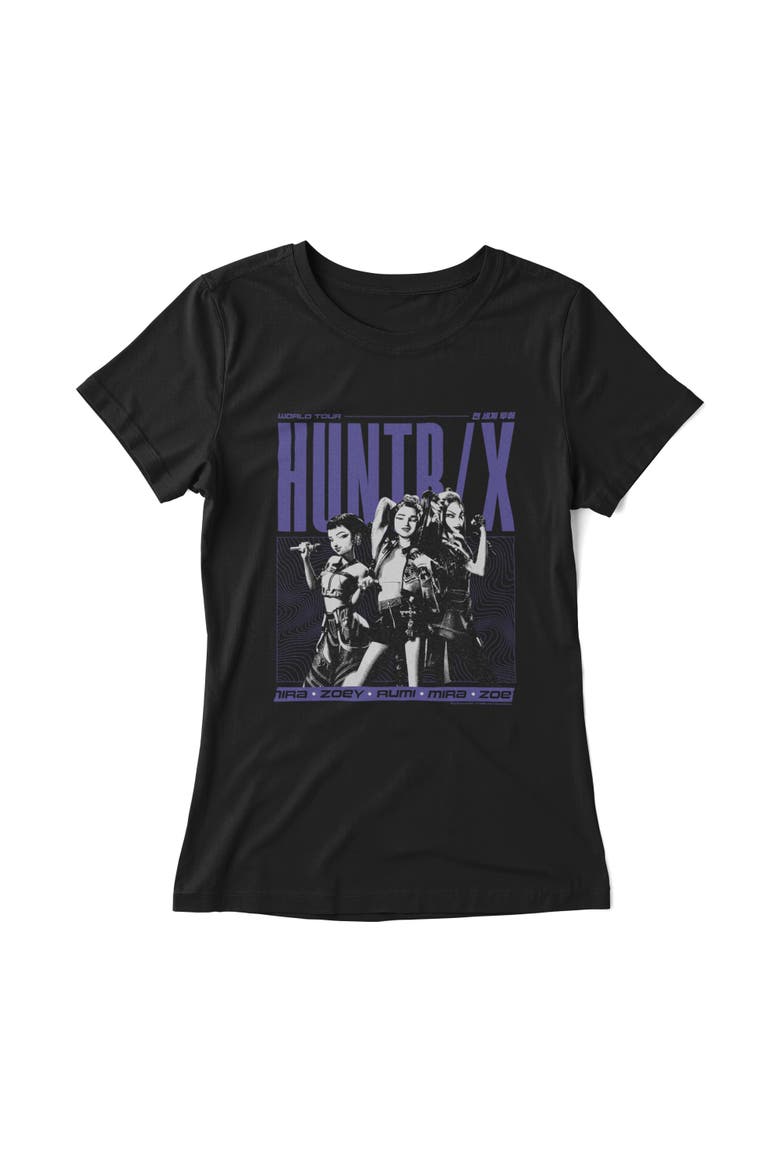 Girls' Huntrix World Tour T-Shirt, Alternate, color, Black
