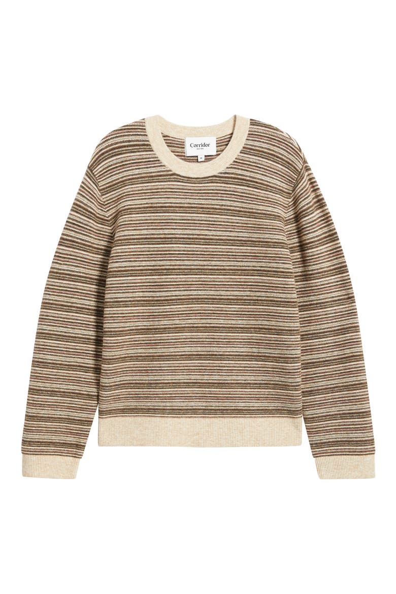 Stripe Crewneck Sweater, Alternate, color, MUL