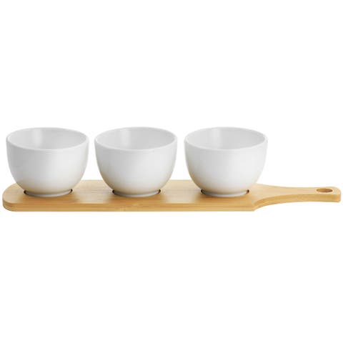 Gracious Dining 4 Piece Fine Ceramic Tidbit Bowl Set with Base
