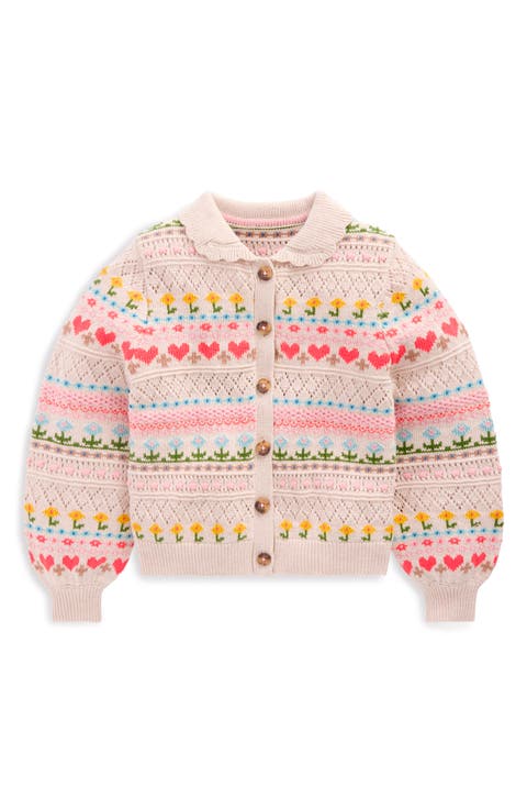 Kids' Collared Fair Isle Cardigan