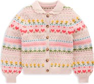 Mini Boden Kids' Collared Fair Isle Cardigan