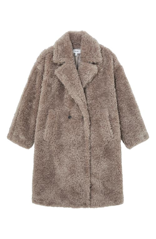 Reiss Darla Faux Fur Coat In Brown