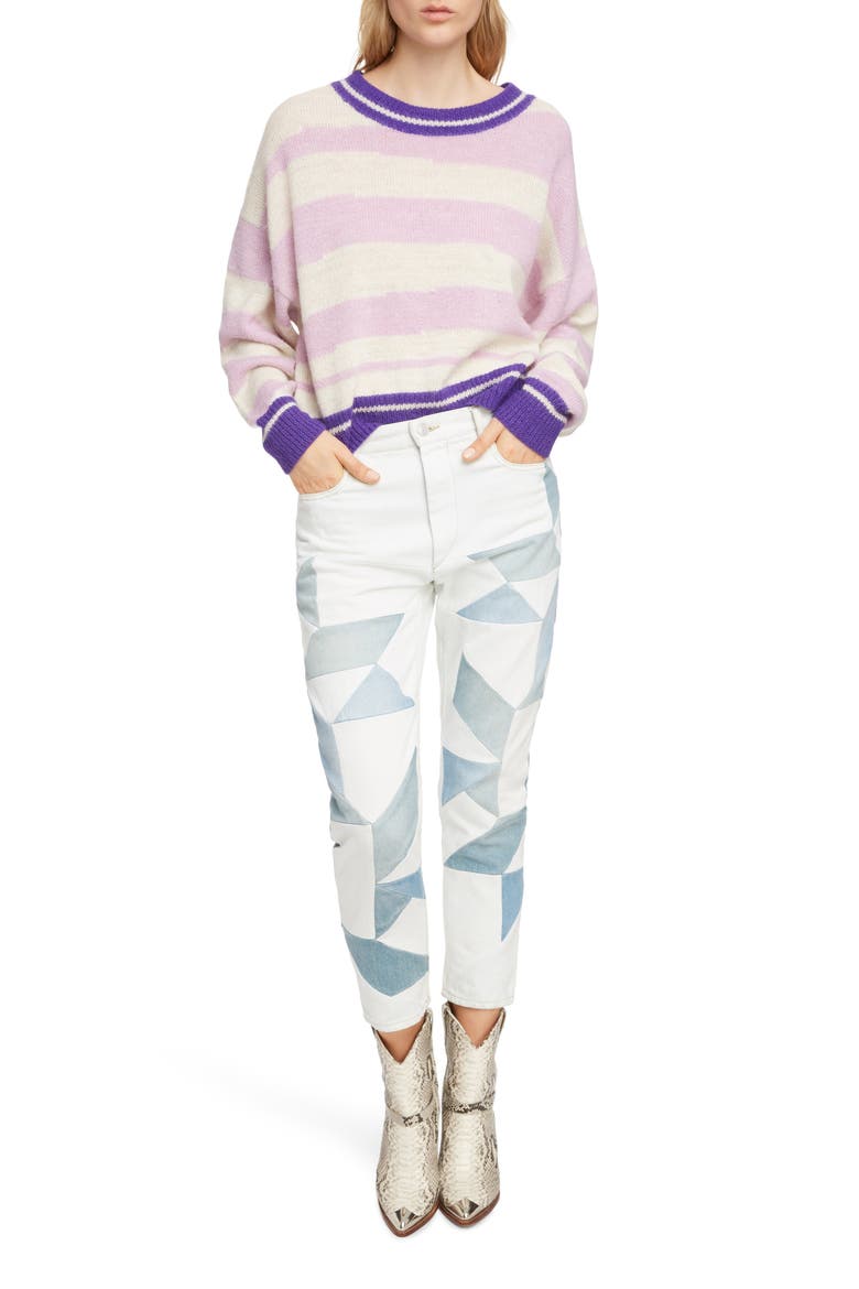 Glowy Stripe Sweater, Alternate, color, LILAC