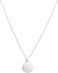Spero London Baroque Flat Pearl Pendant Necklace Sterling Silver