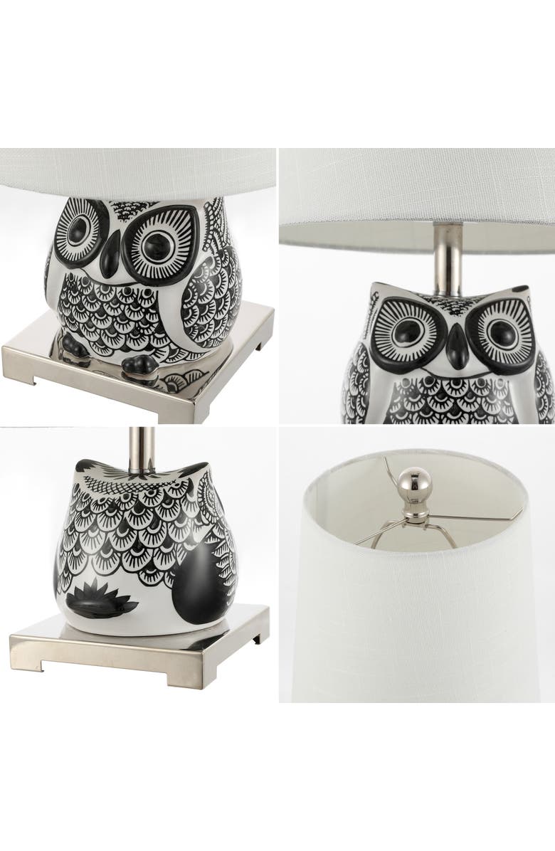 JONATHAN Y Justina Ceramic Mini LED Table Lamp, Alternate, color, Black/White