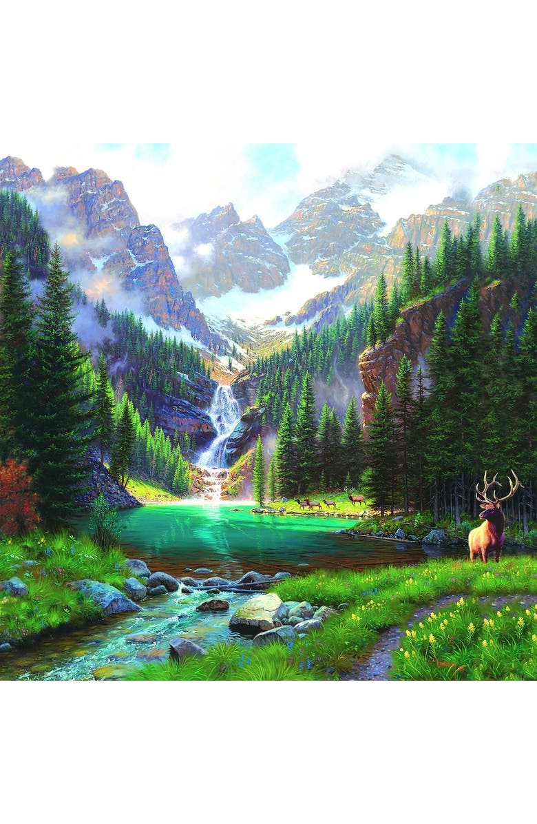 Sunsout Elk at the Waterfall 1000 piece Jigsaw Puzzle for Adults, Alternate, color, Multicolor