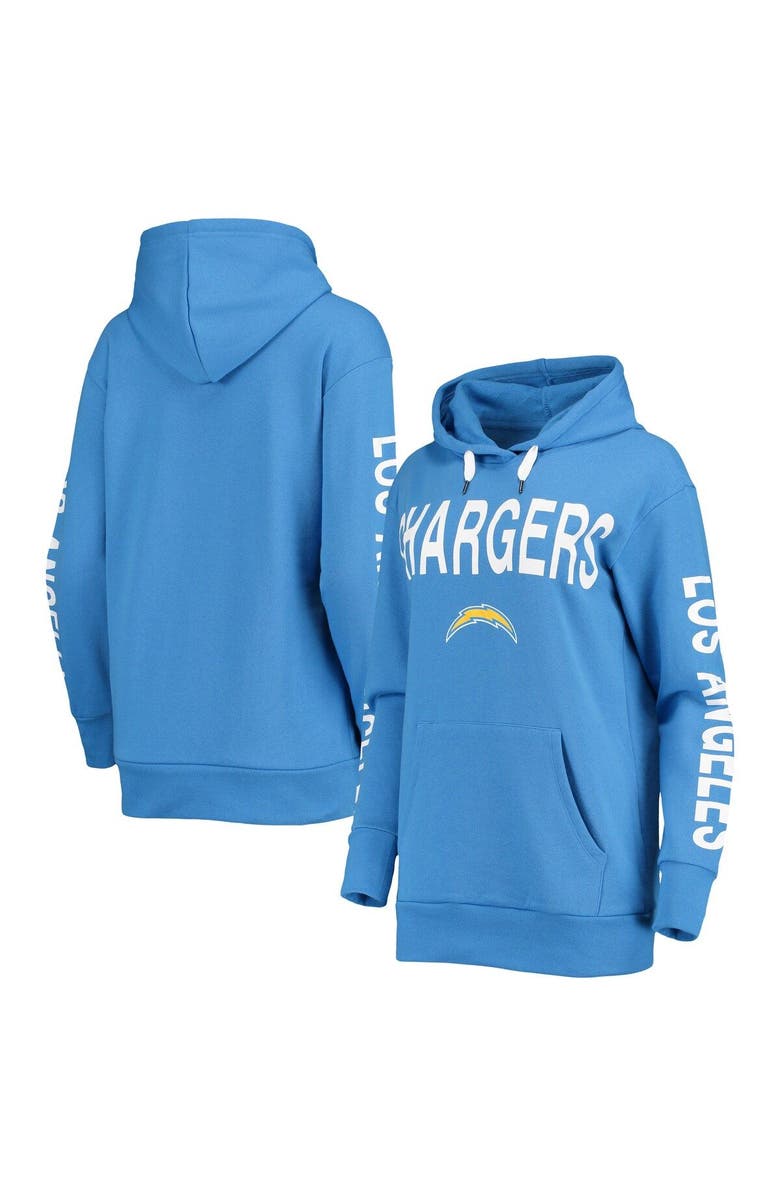 G-III 4HER BY CARL BANKS Women's G-III 4Her by Carl Banks Powder Blue Los Angeles Chargers Extra Point Pullover Hoodie, Alternate, color, Powder Blue