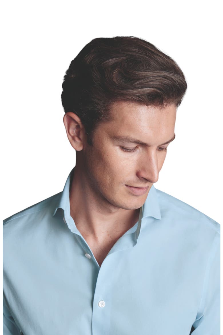 Non-Iron Performance Twill Shirt, Alternate, color, Sky Blue