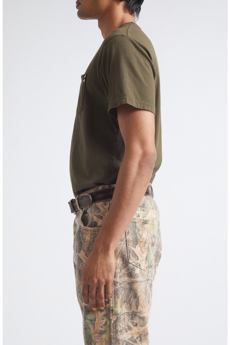 Stud Pocket Cotton T-Shirt, Alternate, color, LODEN GREEN