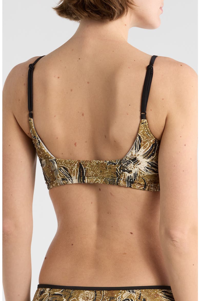 Printed Farrah Bralette Bikini Top, Alternate, color, OLIVE